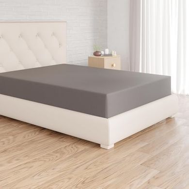 Amazon Basics Jersey Spannbettlaken, dunkelgrau (160x200cm, bis 30cm Höhe)