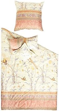 Beige Bassetti Fong Bettwäsche, 135x200 cm, Kissen 80x80 cm, 100% Baumwolle