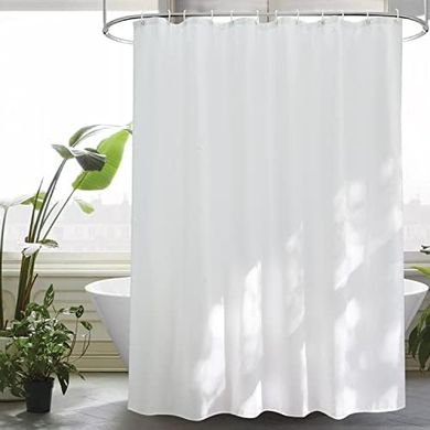 Wasserdicht, waschbarer Duschvorhang (240x200cm), weiß, mit Ringen