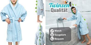 Kinderbademantel Dinosaurier, Baumwolle, OEKO-TEX® (unisex)
