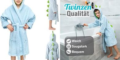 Kinderbademantel Dinosaurier, Baumwolle, OEKO-TEX® (unisex)