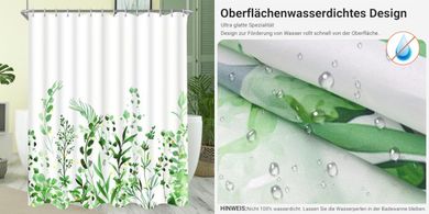 Beschwerter Duschvorhang (100x200cm), wasserabweisend, waschbar.