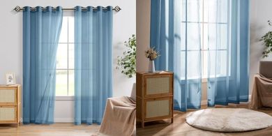 Dunkelblaue Ösenschals (2er Set, 225x140 cm)