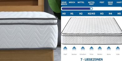 Arensberger Viktoria: 140x200 cm, 25cm high, integrated topper, H2-H4 firmness.