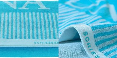 Schiesser Saunatuch: Groß, weich, saugstark, Bio-Baumwolle, türkis
