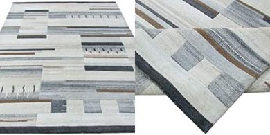 Handgeknüpfter Woll-Orientteppich, beige-grau, 167x227 cm