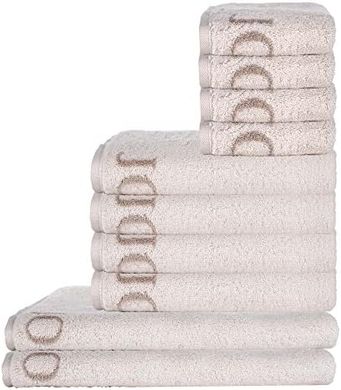 Joop! 10-teiliges Handtuch-Set: 2 Dusch-, 4 Hand- & 4 Gästetücher, Creme
