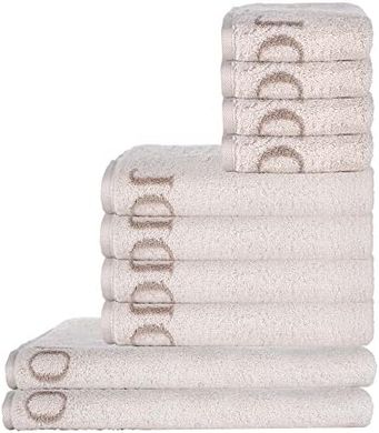 Joop! 10-teiliges Handtuch-Set: 2 Dusch-, 4 Hand- & 4 Gästetücher, Creme