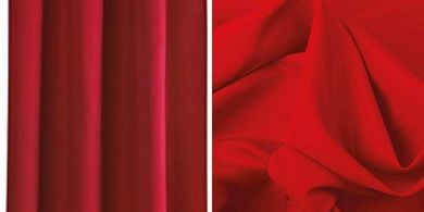 Blickdichte Schlaufen-Gardine (Rot, 140x145 cm)