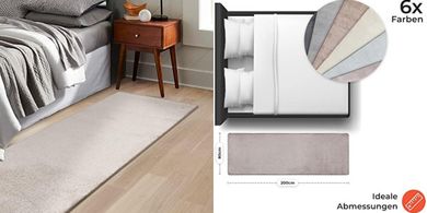 Sundae Velours-Bettläufer (80x200 cm, Beige)