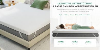 Novilla 5cm Komfortschaum Topper (180x200cm), waschbarer Bezug