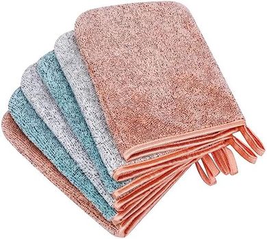 Mikrofaser-Waschhandschuhe: 6er-Pack, weich, wiederverwendbar, 3 Farben