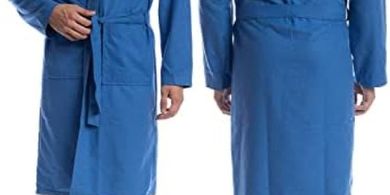 Mikrofaser-Bademantel: Unisex, leicht, kompakt, mit Taschen – Reise- & Wellness-geeignet