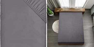 Utopia Grau Spannbettlaken 160x200cm, Mikrofaser, 35cm Tasche