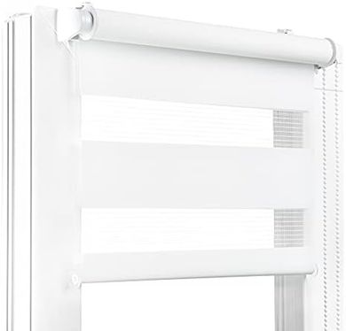 Klemmfix Doppelrollo: blickdicht, weiß, 120x30cm, viele Größen/Farben