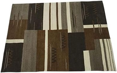 Hand-knotted Nepalese wool rug (beige/grey, 140x195cm)