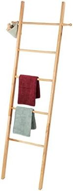 WENKO Norway Handtuchleiter: 5 Stangen, 2 Haken, Walnussholz, 170cm