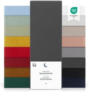 Blumtal® Microfaser Spannbettlaken 160x200 cm, anthrazit, Öko-Tex.