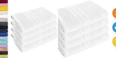 Lavea Elena Handtücher (4er Set, 50x100cm, weiß)