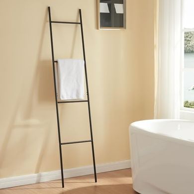 Handtuchleiter Bodø: 4-stufige Stahlleiter (176x38cm), schwarz