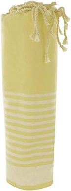 Gelbe Baumwoll-Fouta mit weißen Streifen