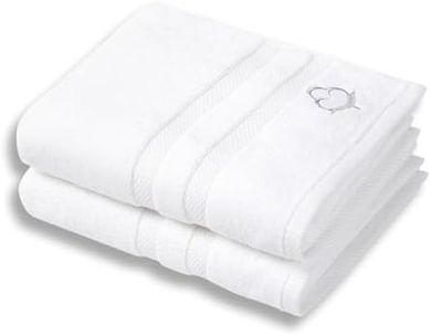 COUTONE Premium Handtücher-Set (2x 50x100cm), Baumwolle, weiß