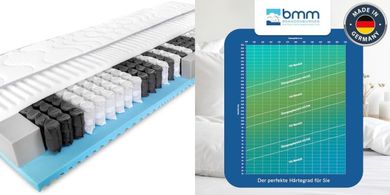 7-Zone H3 Taschenfederkernmatratze (160x200 cm, 23 cm hoch), Öko-Tex, Made in Germany
