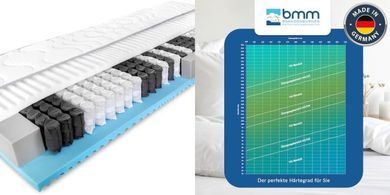 7-Zone H3 Taschenfederkernmatratze (160x200 cm, 23 cm hoch), Öko-Tex, Made in Germany