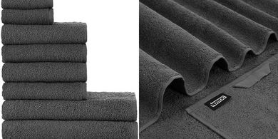 Nottoc Grau Handtuch-Set: 2 Badetücher, 4 Handtücher, 2 Gästetücher