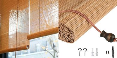 Bambusrollo Sonnenschutz Raffrollo: 50-180cm, Terrasse/Garten/Küche
