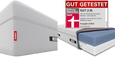 Bodyguard Bett1 Boxspring: Fest, 90x200 cm, Öko-Tex, 1,9 (Stiftung Warentest)