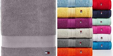 Tommy Hilfiger Badetuch, 76x137 cm, 100% Baumwolle, stahlgrau