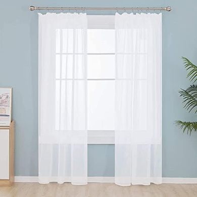 Deconovo Voile-Gardinen Weiß (245x140 cm, 2er Set)
