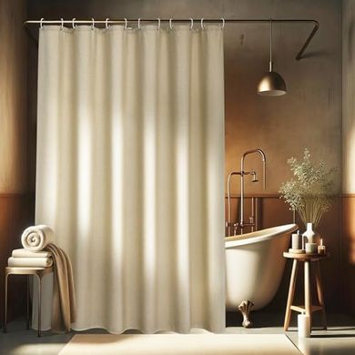 Luxus-Duschvorhang, schwer, wasserdicht, 180x200cm, beige
