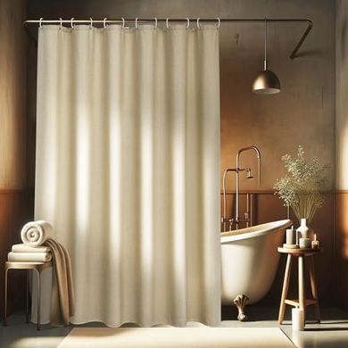 Luxus-Duschvorhang, schwer, wasserdicht, 180x200cm, beige