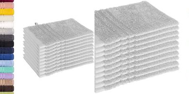 Lavea Elena Waschhandschuhe: 10er Set, Silber, 15x21cm