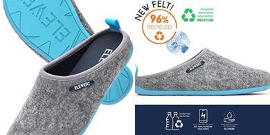 ELEWERT® Recycelte Filz-Hausschuhe mit herausnehmbarem Fußbett (37-47)