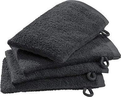 Erwin Müller Waschhandschuh-Set (4er-Pack, Baumwolle, grau, 15x21cm)