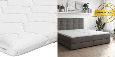 Orthopedic mattress topper, eco-certified comfort foam, 90x200cm, German quality.
