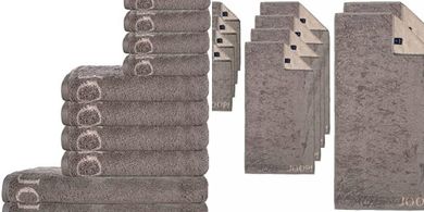 Joop! 10-teiliges Handtuch-Set: 2 Dusch-, 4 Hand- & 4 Gästetücher, Braun
