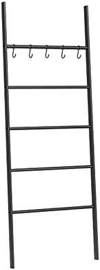 HOOBRO Handtuchleiter: 5 Haken, stabil, platzsparend, schwarz