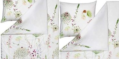Kuschelflanell Bettwäsche Meadow grün, 135x200cm + 80x80cm Kissen
