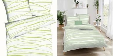 Kaeppel Motion Waves: 100% Cotton Percale Bed Linen (80x80cm, 155x220cm)
