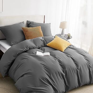 BEDSURE Anthrazit Bettwäsche-Set 220x240 cm, Mikrofaser