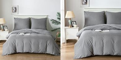 Good Nite Mikrofaser Bettwäsche-Set 240x220cm, grau