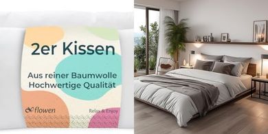 2er Set hypoallergene Baumwolle-Kissen (40x60cm), waschbar