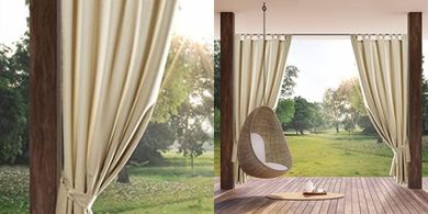 Sonnenschutz-Vorhang für Pavillon/Terrasse, wasserdicht, 155x220cm, hellbeige