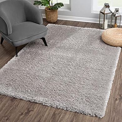 Modern Grau Shaggy Teppich (80x150cm), superweich & pflegeleicht