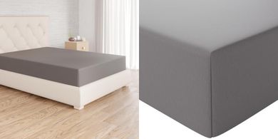 Amazon Basics Jersey Spannbettlaken, dunkelgrau (90x200cm, bis 30cm Höhe)