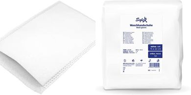 Weiche Einmalhandschuhe (50 Stk), ideal für Körper- & Babypflege